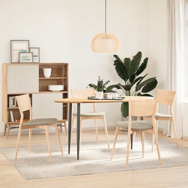 vidaXL bordplade 140x60x2 cm massivt egetræ oval
