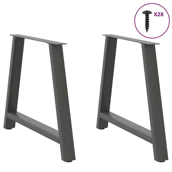 vidaXL Spisebordben A-formet 2 stk antrasitt 100x(72-73) cm stål