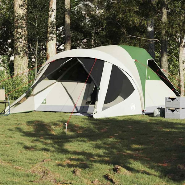 vidaXL Familietelt for camping 6 personer grønn vanntett