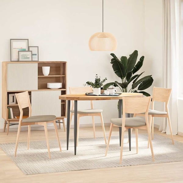 vidaXL bordplade 120x60x4 cm massivt egetræ oval