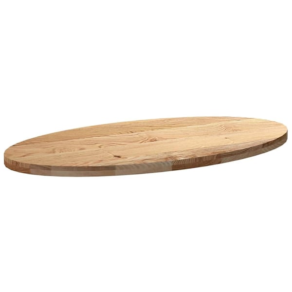 vidaXL bordplade 120x60x4 cm massivt egetræ oval