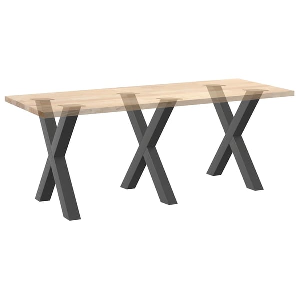 vidaXL Spisebordben X-formet 3 stk antrasitt 80 x (72-73) cm stål