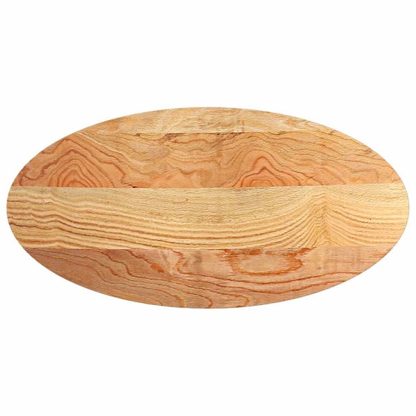vidaXL Bordplate lysebrun 120x60x2 cm oval heltre eik