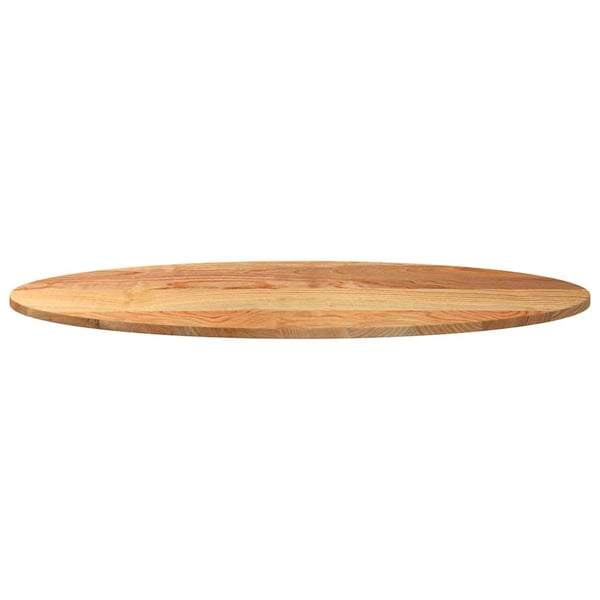 vidaXL Bordplate lysebrun 120x60x2 cm oval heltre eik