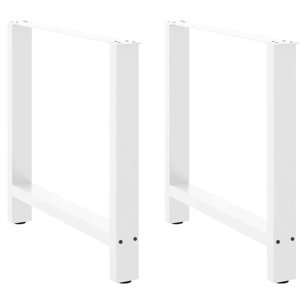 vidaXL spisebordsben hvide 2 stk. 80x(72-73) cm stål