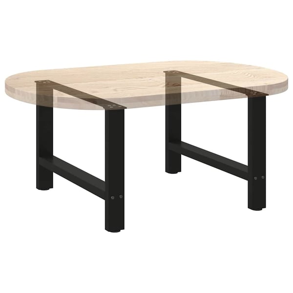 vidaXL sofabordsben sort 2 stk. 70 x (42-43) cm stål