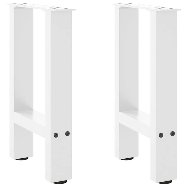 vidaXL Salongbordben hvite 2 stk 28 x (42-43) cm stål