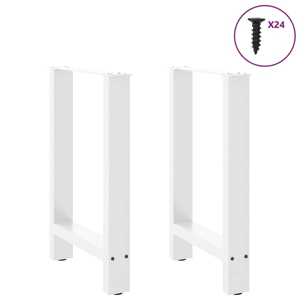 vidaXL Spisebordben hvite 2 stk 50x(72-73) cm stål