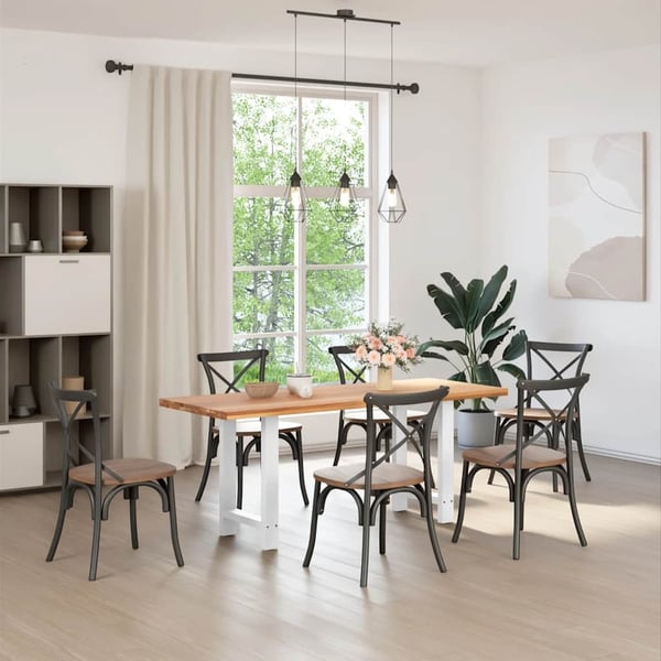 vidaXL Spisebordben hvite 2 stk 60x(72-73) cm stål