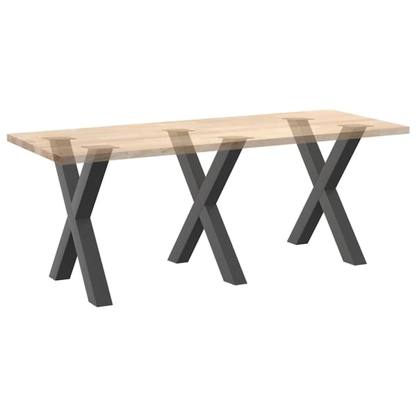 vidaXL Spisebordben X-formet 3 stk antrasitt 70 x (72-73) cm stål