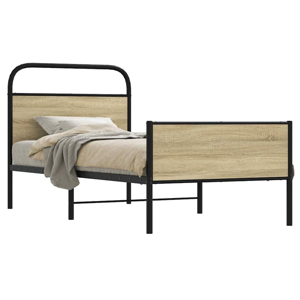 vidaXL sengeramme 75x190 cm uden madras konstrueret træ sonoma-eg