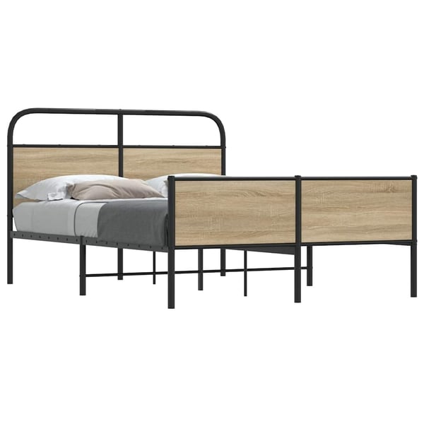 vidaXL Sengeramme uten madrass sonoma eik 140x200 cm konstruert tre