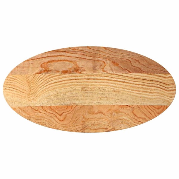 vidaXL bordplade 100x50x2 cm massivt egetræ oval lysebrun