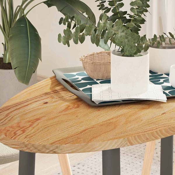 vidaXL Bordplate lysebrun 100x50x2 cm oval heltre eik