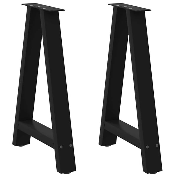 vidaXL Spisebordben A-formet 2 stk svart 50x(72-73) cm stål