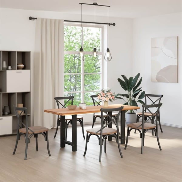 vidaXL Spisebordben svart 2 stk 50x(72-73) cm stål