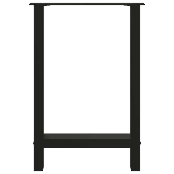 vidaXL Spisebordben svart 2 stk 50x(72-73) cm stål