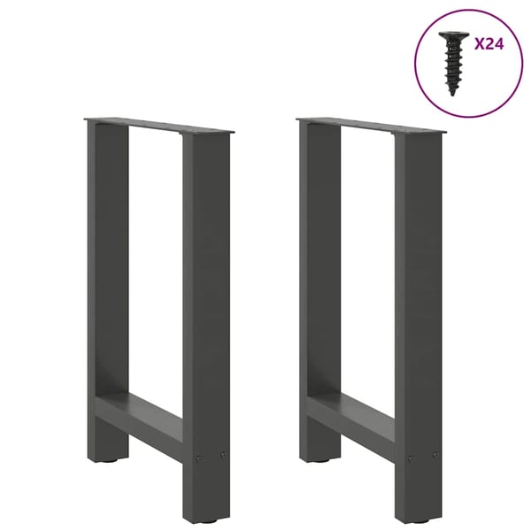 vidaXL Spisebordben antrasitt 2 stk 50x(72-73) cm stål