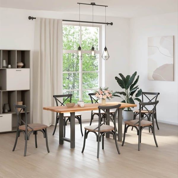 vidaXL Spisebordben antrasitt 2 stk 50x(72-73) cm stål