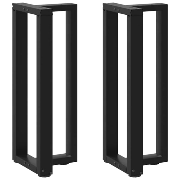 vidaXL Konsollbordben T-formet 2 stk svart 38x25x(72-73) cm stål