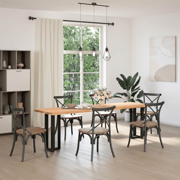 vidaXL Konsollbordben T-formet 2 stk svart 38x25x(72-73) cm stål