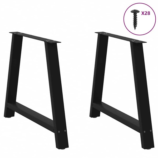 vidaXL spisebordsben A-formet 2 stk. sort 90 x (72-73) cm stål