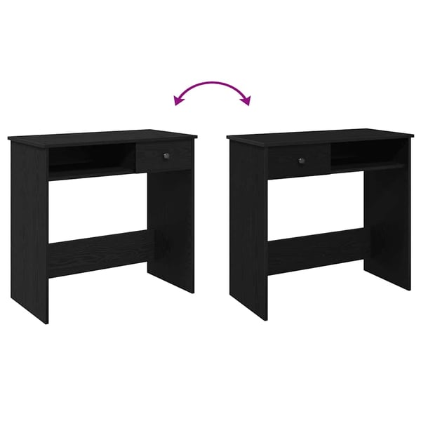 vidaXL skrivebord 80x40x75 cm konstrueret træ sort