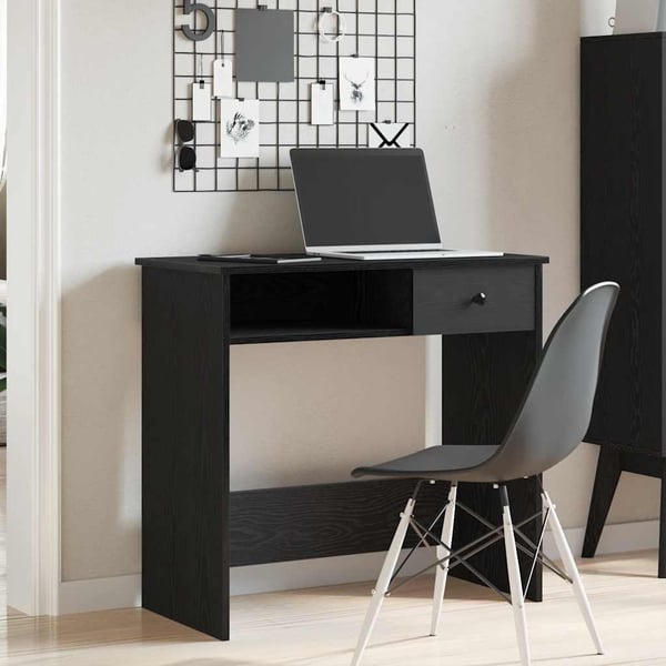 vidaXL skrivebord 80x40x75 cm konstrueret træ sort