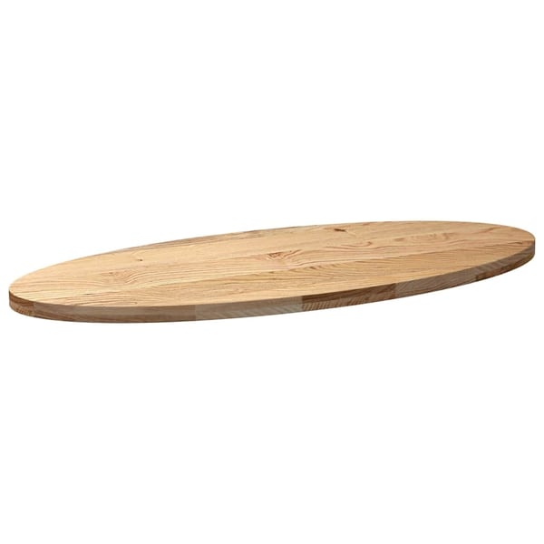 vidaXL bordplade 140x60x4 cm massivt egetræ oval