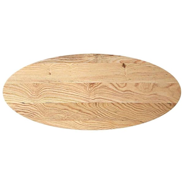 vidaXL bordplade 140x60x4 cm massivt egetræ oval