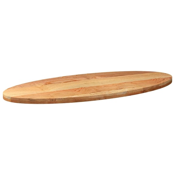 vidaXL Bordplate lysebrun 140x60x4 cm oval heltre eik