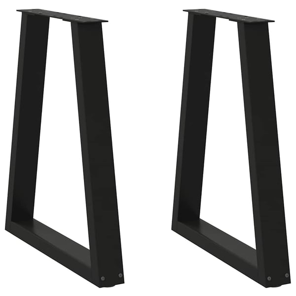 vidaXL Spisebordben V-formet 2 stk svart 50x(72-73,3) cm stål