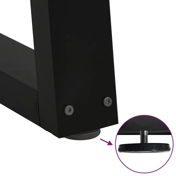 vidaXL Spisebordben V-formet 2 stk svart 60 x (72-73,3) cm stål
