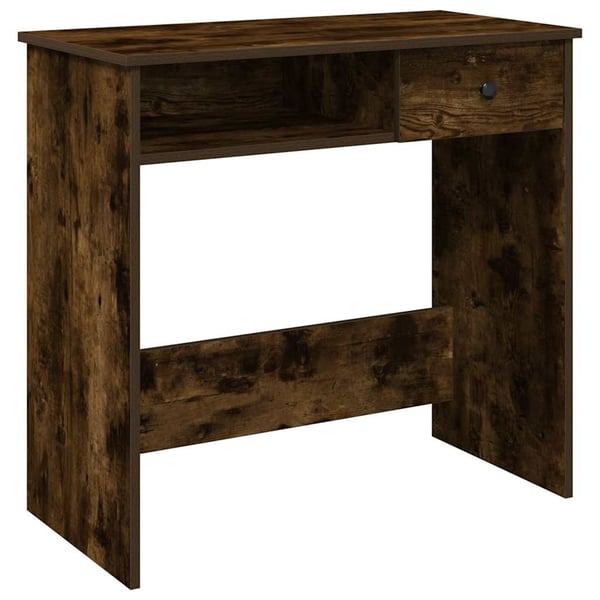 vidaXL skrivebord 80x40x75 cm konstrueret træ røget egetræsfarve