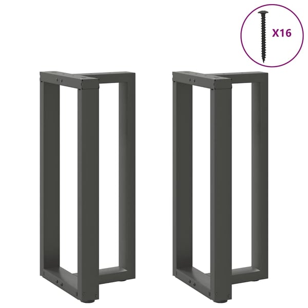 vidaXL Barbordben T-formet 2 stk antrasitt 40x35x(90-91) cm stål
