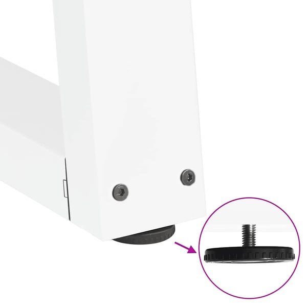 vidaXL Spisebordben V-formet 2 stk hvit 60 x (72-73,3) cm stål