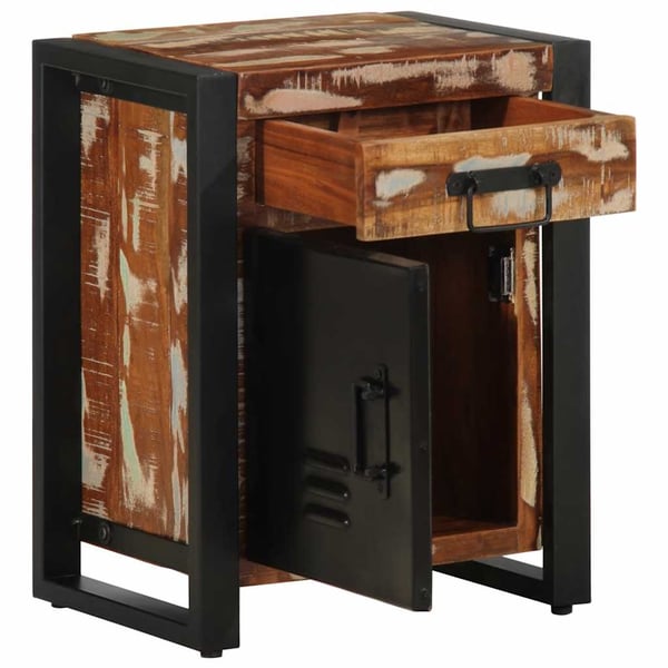 vidaXL Nattbord flerfarget 40x30x50 cm gjenvunnet heltre