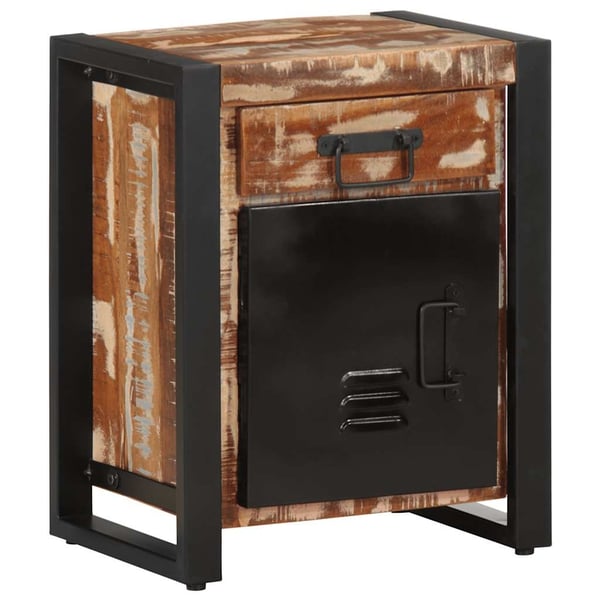 vidaXL Nattbord flerfarget 40x30x50 cm gjenvunnet heltre