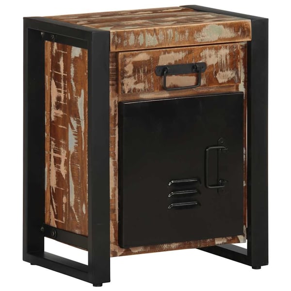 vidaXL Nattbord flerfarget 40x30x50 cm gjenvunnet heltre