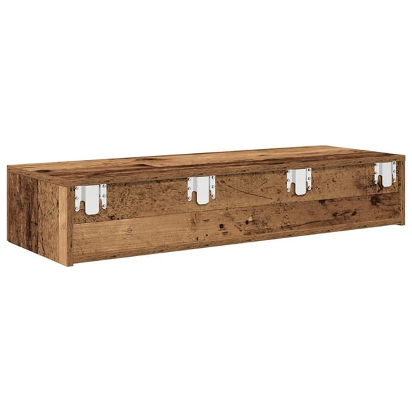 vidaXL Vegghylle med skuffer gammelt tre 100x36x19 cm konstruert tre