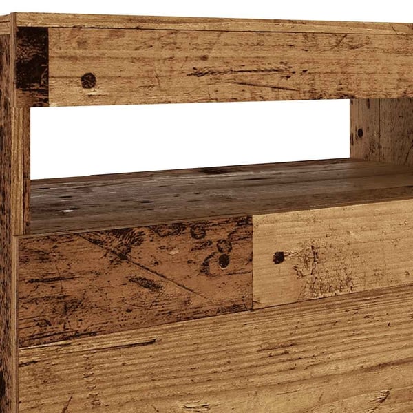 vidaXL TV-benk med LED-lys gammelt tre 120x35x40 cm konstruert tre
