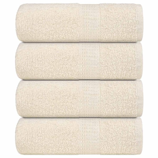 vidaXL Vaskehåndklær FROGN 4 stk kremhvit 30x30 cm 360 gsm