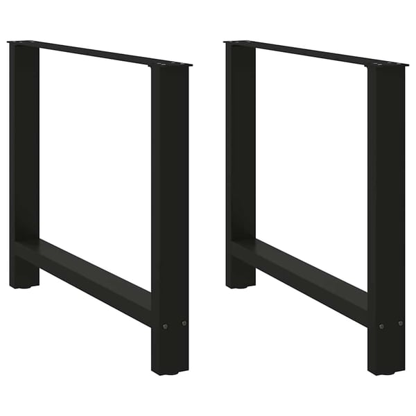 vidaXL spisebordsben sort 2 stk. 100x(72-73) cm stål