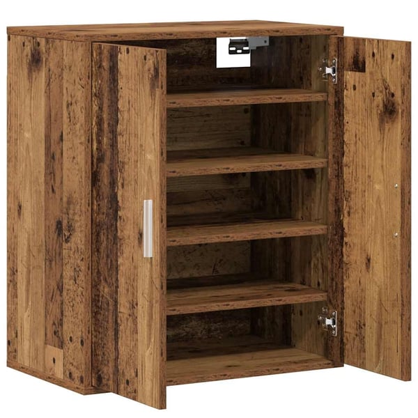 vidaXL Skoskap gammelt tre 60x35x70 cm konstruert tre