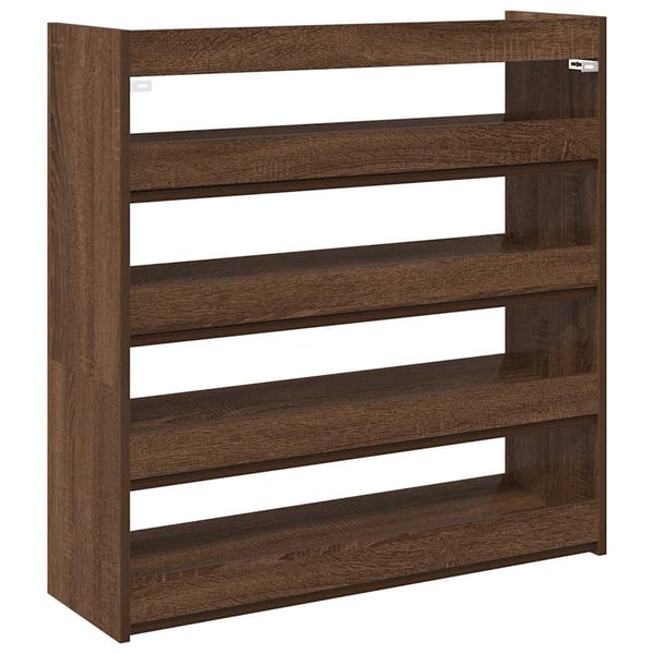 vidaXL skostativ 80x25x81 cm konstrueret træ brun egetræsfarve