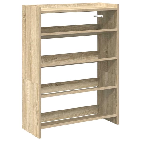 vidaXL Skohylle sonoma eik 60x25x81 cm konstruert tre