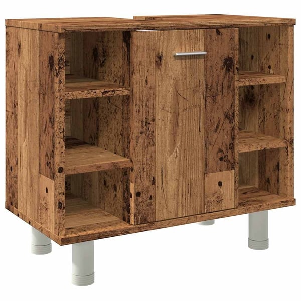vidaXL badeværelsesskab 60x32x53,5 cm spånplade gammelt træ