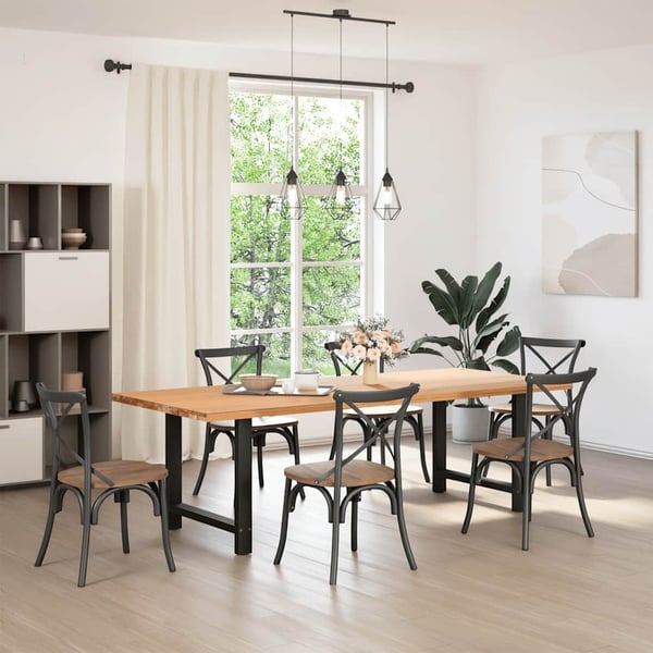 vidaXL spisebordsben sort 2 stk. 70x(72-73) cm stål