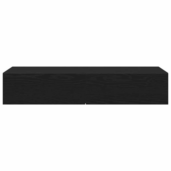 vidaXL væghylde med skuffer 100x36x19 cm konstrueret træ sort