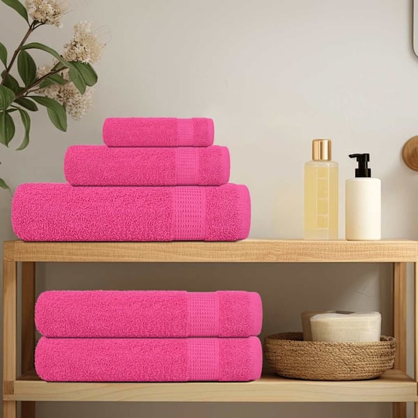 vidaXL 8-delers håndklesett FROGN rosa 360 gsm